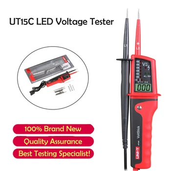 

Mayitr 1pc Circuit Tester UNI-T LED Digital Electrical Voltage Detector Continuity UT15C Two Pole Accessories Tool
