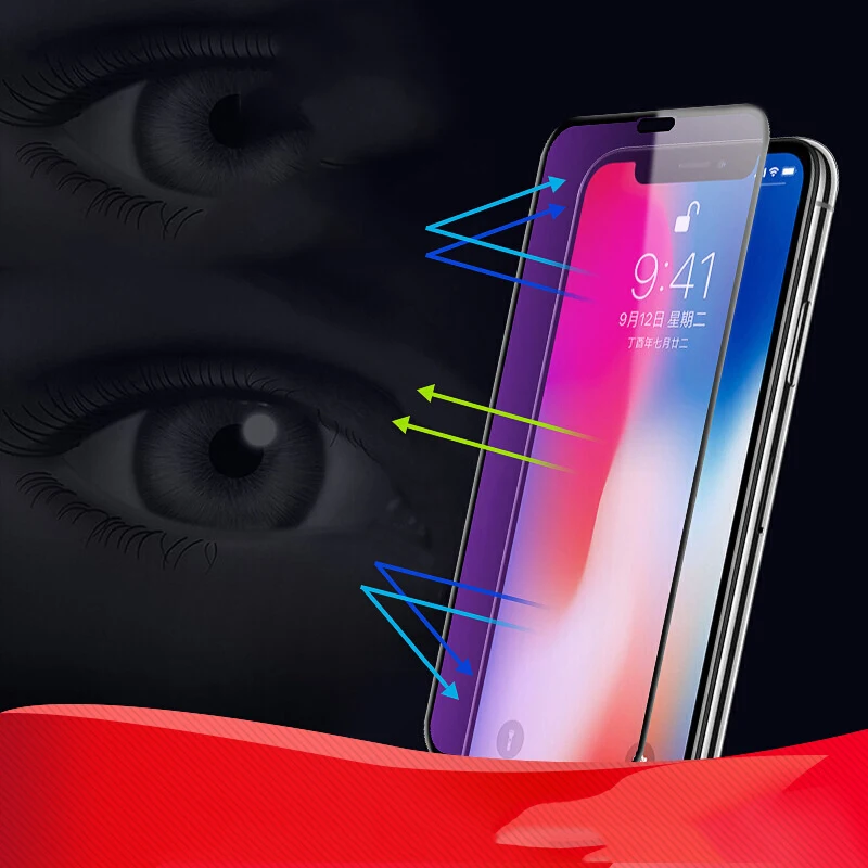 Полное покрытие закаленное стекло для iPhone 11 Pro Max Защита экрана IPhone X XS XR анти синяя