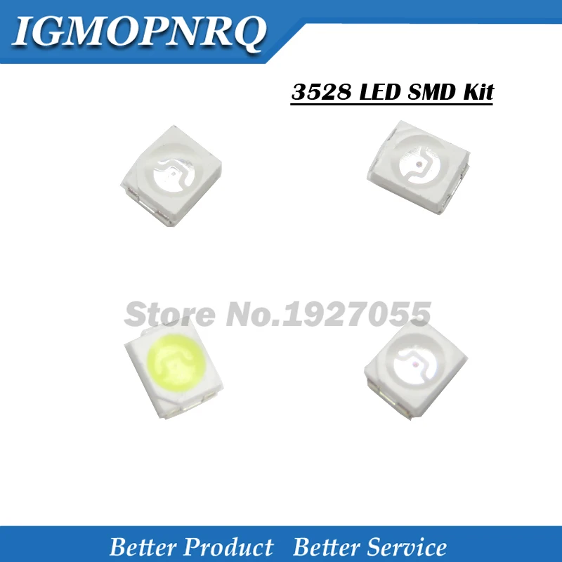5 Colori Ogni 20Pcs = 100Pcs 3528 Smd 1210 Led Kit Giallo Verde Blu Rosso Luce Bianca- Emitting Diode Tubo Luminescenti
