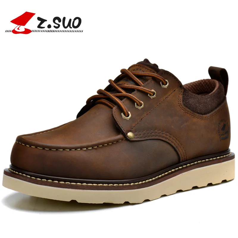 Genuine leather Tooling shoes men's first layer casual rhubarb low to help horse | Обувь