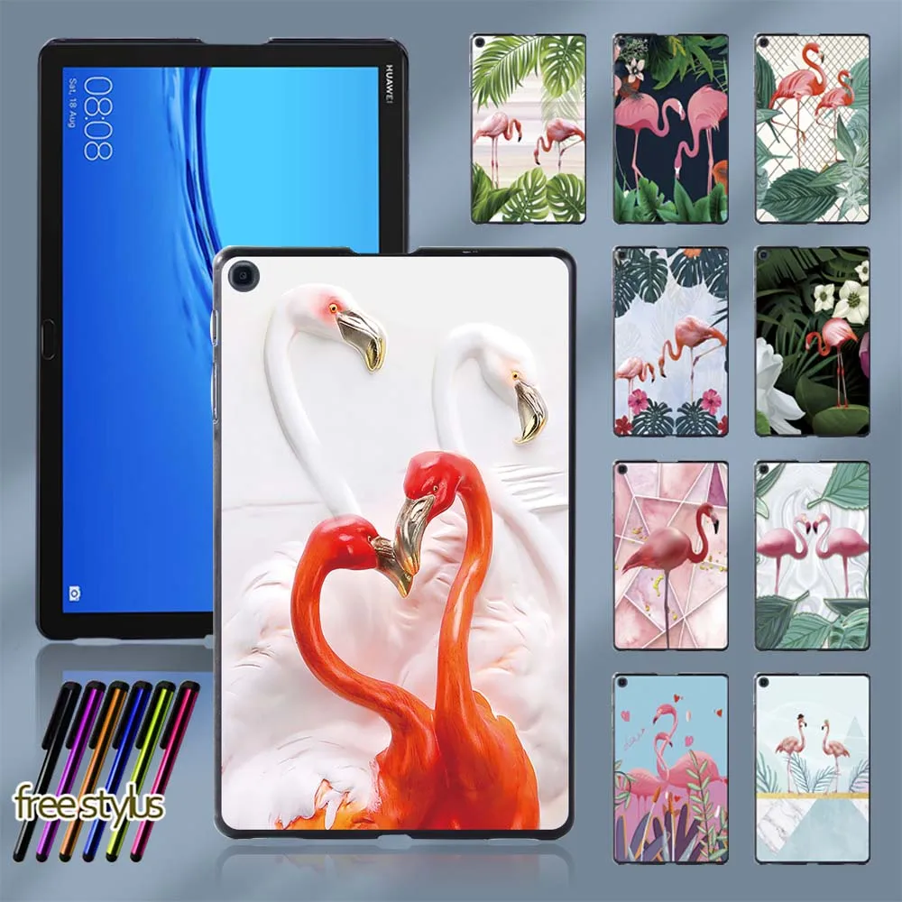 

Tablet Hard Shell for Huawei MediaPad M5 Lite 10.1"/MediaPad M5 10.8" Flamingo Series Durable Plastic Back Cover Case + Pen