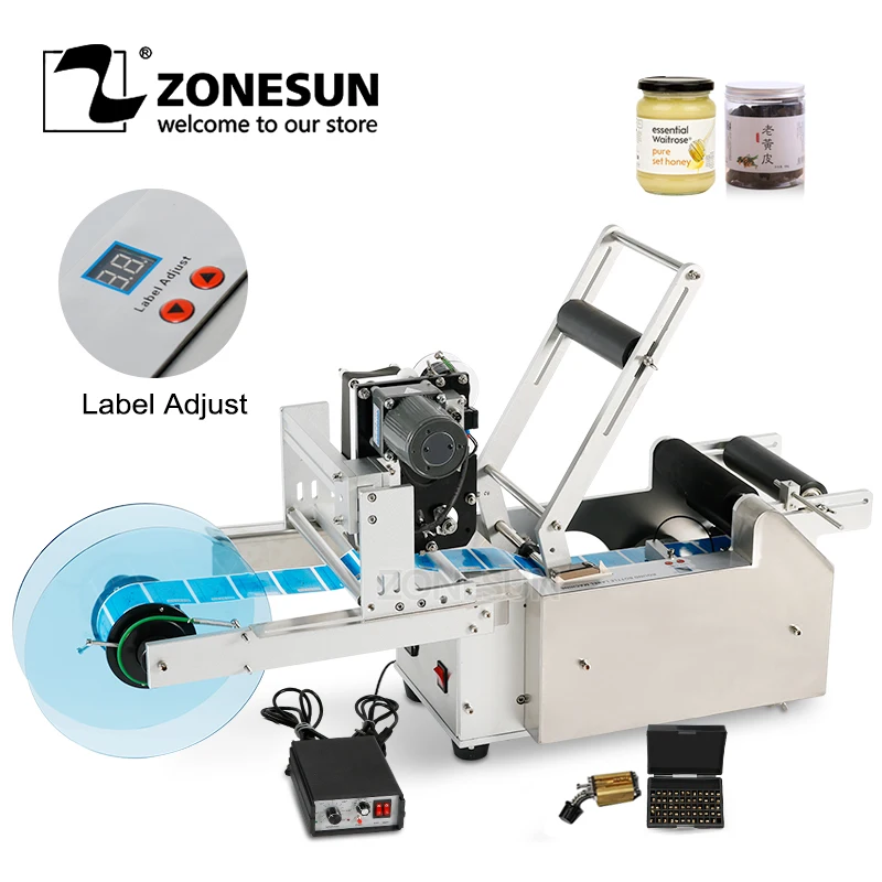 ZONESUN LT50D Полуавтоматическая этикетировочная машина DrugsAlcohol дезинфицирующее