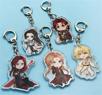 

Kawaii Guardian Q Cosplay Party Acrylic Keychain Charm Keyring Phone Pendant Gifts Figure Transparent Key Ring