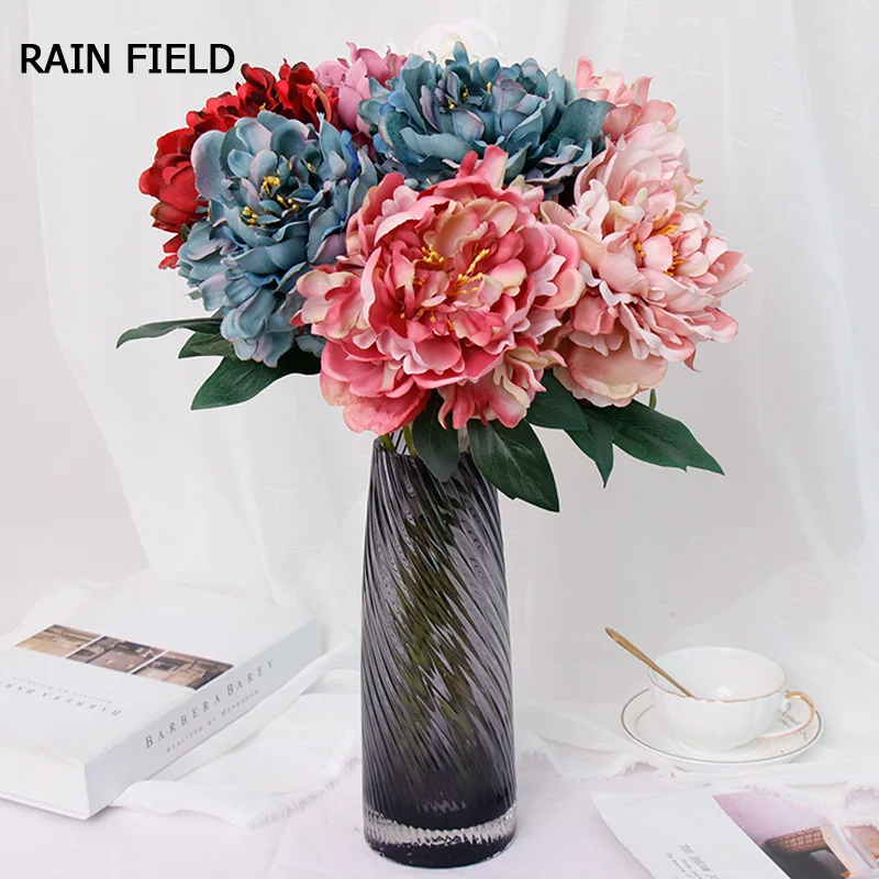 

Artificial Peonies Beautiful Short Branch European Peony Silk Simulation Flower Bridal Bouquet Wedding Party Garden Decoration
