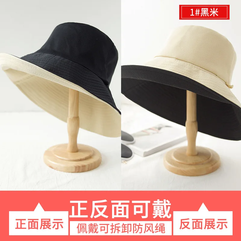 

Bucket Hat Women's Japanese-style Double-Sided Sun-resistant Topee Children Korean-style Fashion Versatile Fashion Network Red W
