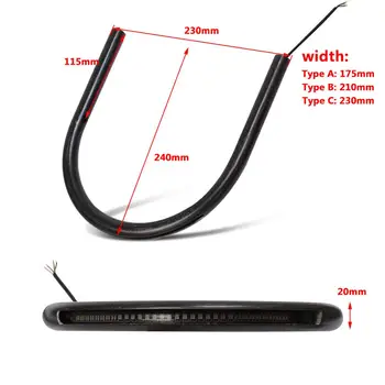 

210mm 175mm 230mm For Honda CB Cafe Racer Rear Seat Frame Hoop Loop with LED Brake Turn Tail Light Universal
