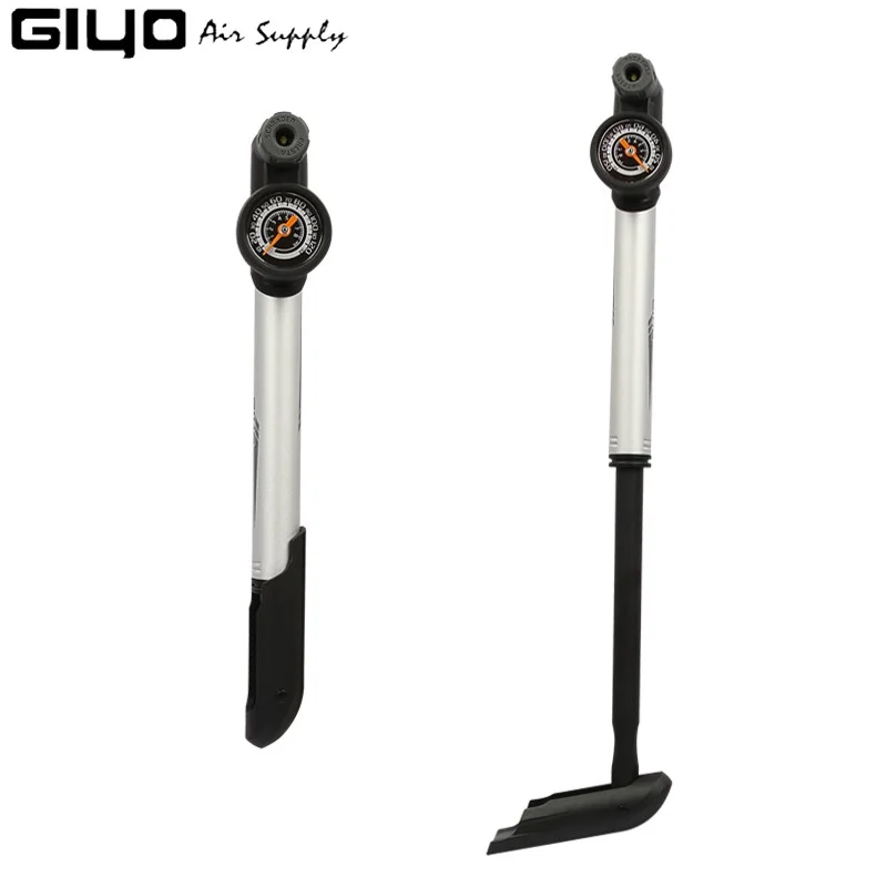 Giyo Smart Head Cycling Mini Pump Schrader Presta Road Bike Clever Valve Inflator Bicycle 120psi T-handle with Gauge MTB | Спорт и