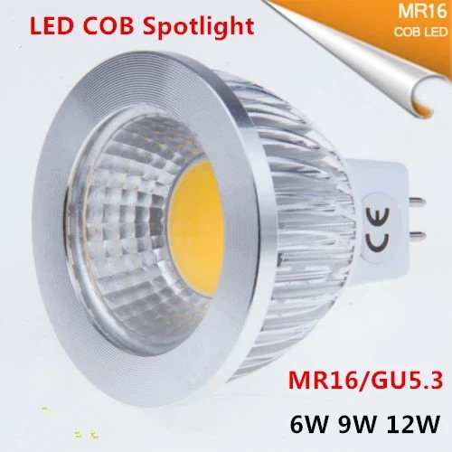 10 шт. Высокая мощность лампада Led MR16 GU5.3 COB 6 Вт 9 12 с регулируемой яркостью