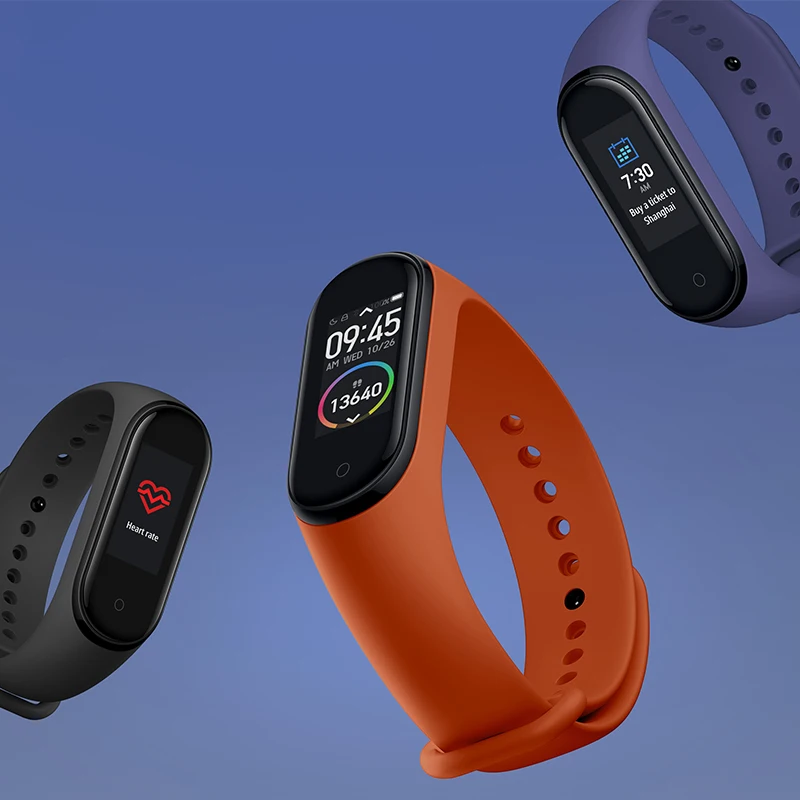 Xiaomi Mi Band 4 глобальная версия Смарт-часы 135 мАч фитнес-трекер для измерения сердечного ритма Спорт Водонепроницаемый Smartband красочный сенсорный экран