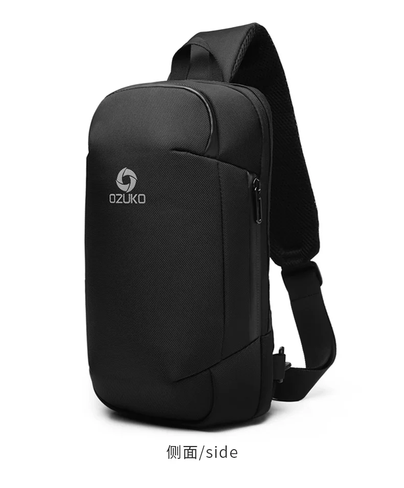 New Usb Fashion Chest Bag Business Casual Men's Chest Bag Large Capacity Multi-function Waterproof One Shoulder Crossbody Bag