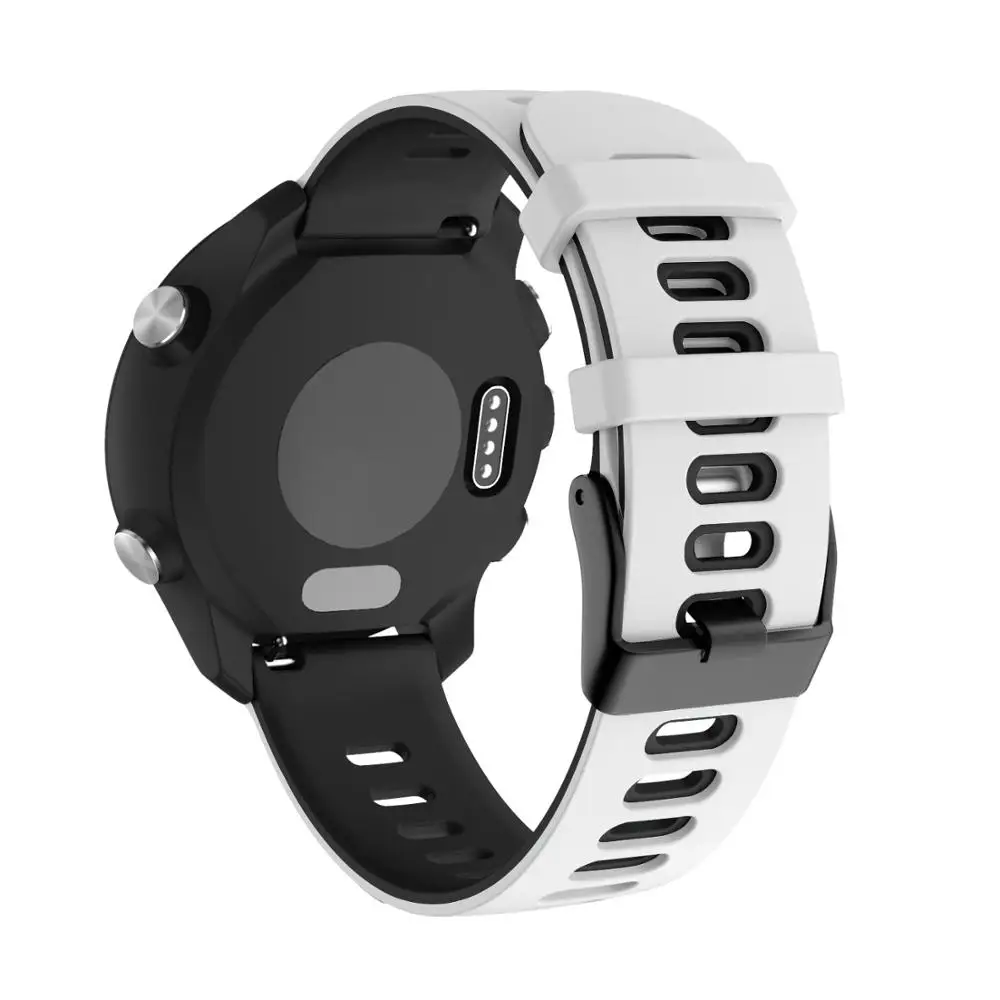 Ремешок для часов Garmin Forerunner 245 245M 645 645MUSIC vivoactive, мягкий силиконовый браслет, сменный ремешок для часов - Цвет ремешка: White black