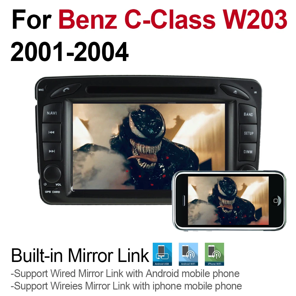 Мультимедийная система для Mercedes Benz C Class W203 2001 ~ 2004 NTG 2 DIN Android 9 GPS навигация Bluetooth Wi Fi