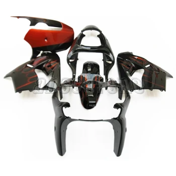 

Full Fairings for Kawasaki ZX-9R 2000 2001 ZX 9R 2000 2001 ZX9R Injection ABS Plastic Motorcycle Cover Black Red Flames Cowlings