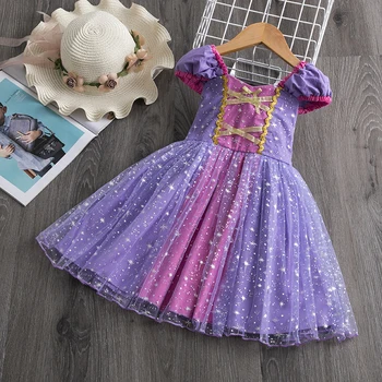 

Baby Girls Dress Toddler Girls Fancy Clothing Children Snow Queen Elsa Cosplay Costume Birthday Party Kids Costume