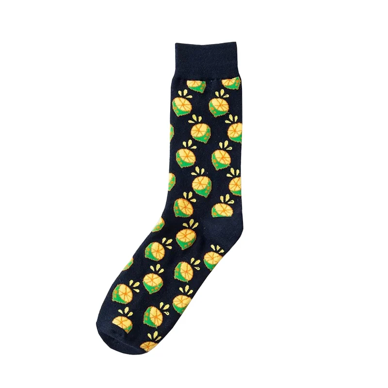Цветные женские носки Харадзюку, Забавные милые Мультяшные фрукты, банан, авокадо, лимон, клубника, молоко, творческая жизнь, Sokken Chaussette Femme - Цвет: 22