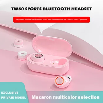

LIGE Bluetooth 5.0 Headphones HIFI Sound Quality Automatic Pairing Waterproof Sport TWS Earphone Wireless Earphones pink cute
