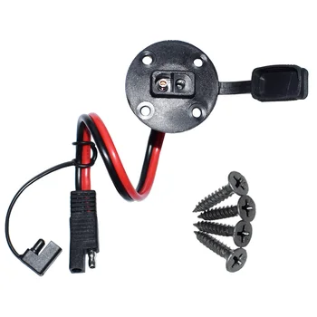 SAE Power Socket Sidewall Port,Weatherproof SAE Quick Connect Solar Panel Mount Universal Flush-Mountable Connector 12AWG 30CM