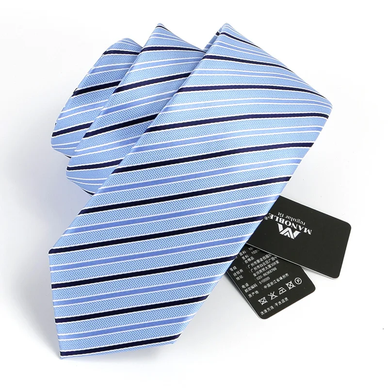 

High Quality Brand New Men Tie Fashion Formal 7CM Ties For Men Bsiness Work Formal Suit Neck Tie Striped Necktie With Gift Box
