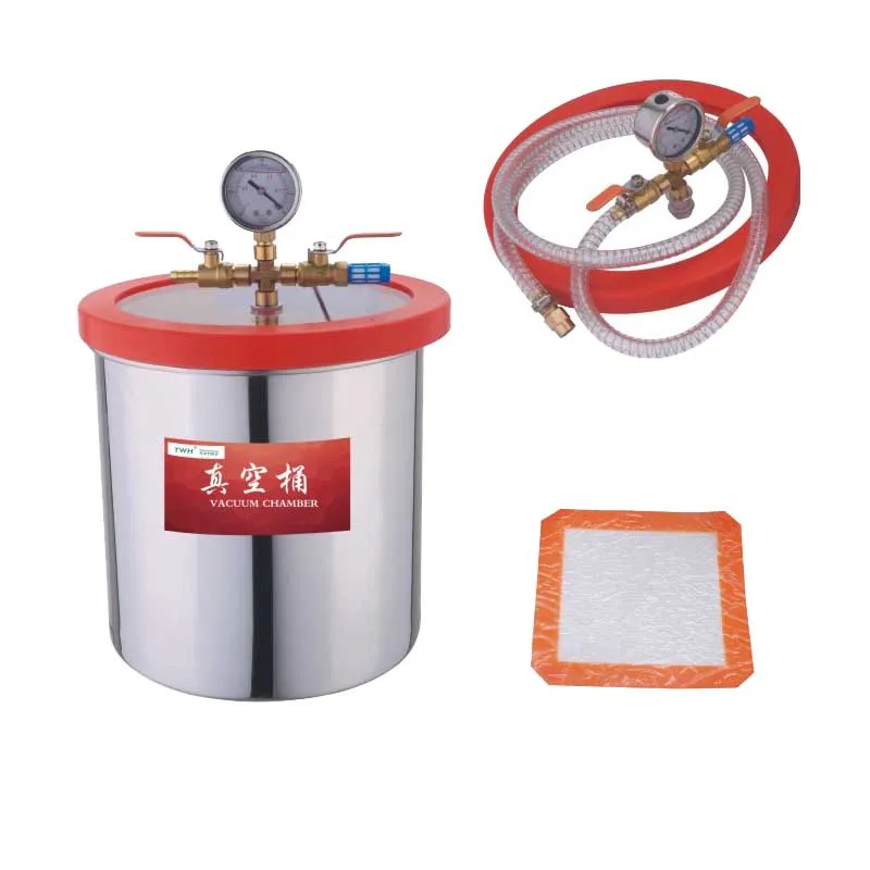Stainless Steel 2 -6Gallon Silica Gel Defoaming Deaeration Vacuum Barrel Vacuum Chamber Degassing
