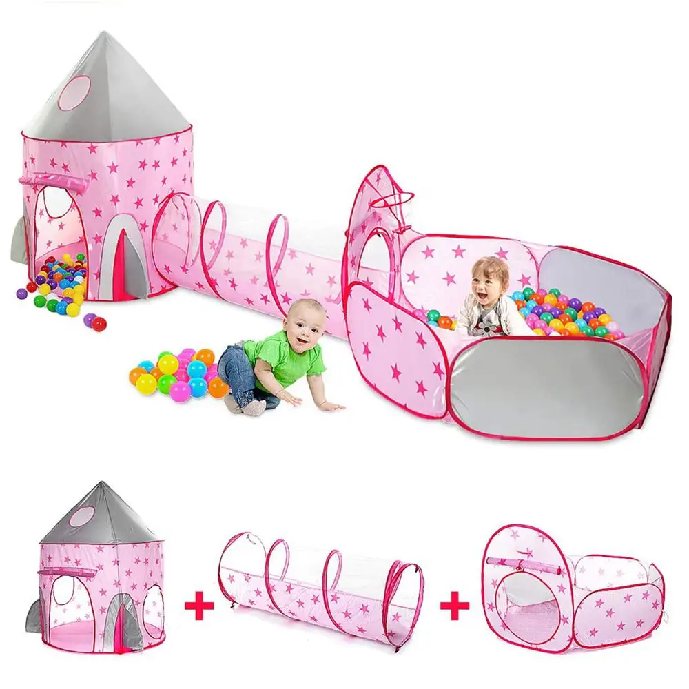 3 In1 Baby Tent Kid Crawling Tunnel Play Tent House Ball Pit Pool Tent for Children Toy Ball Pool Ocean Ball