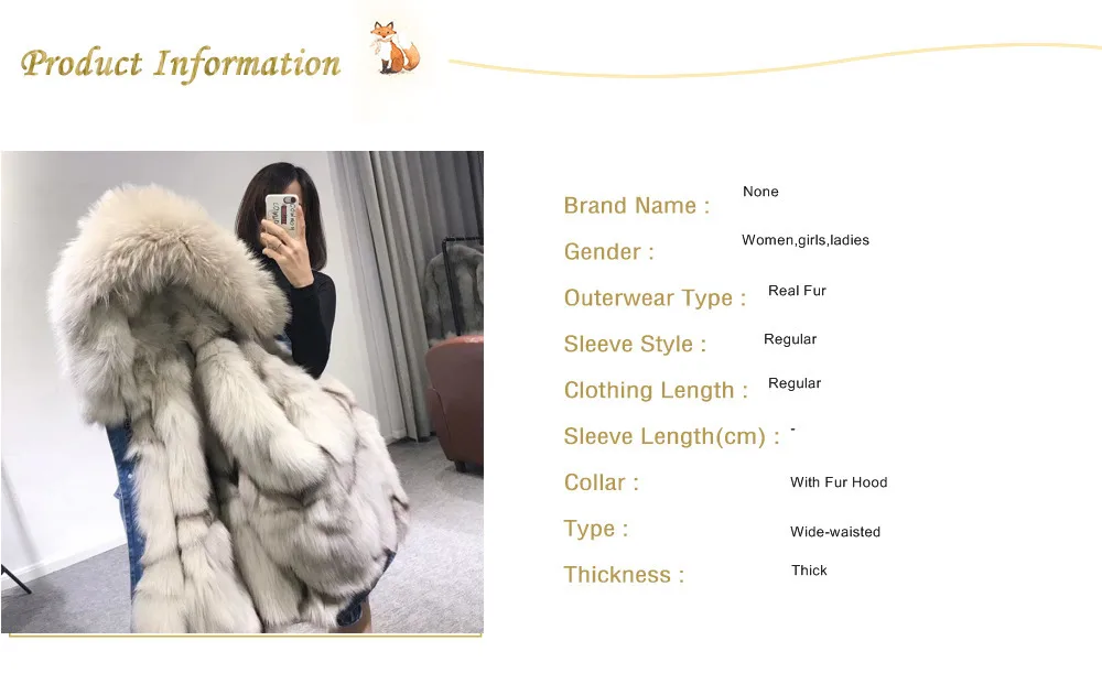 FURSARCAR New Winter Parka For Women Real Fur Jacket Warm Luxury Parkas Coat With Fur Hood Natural Fox Fur Liling Parka