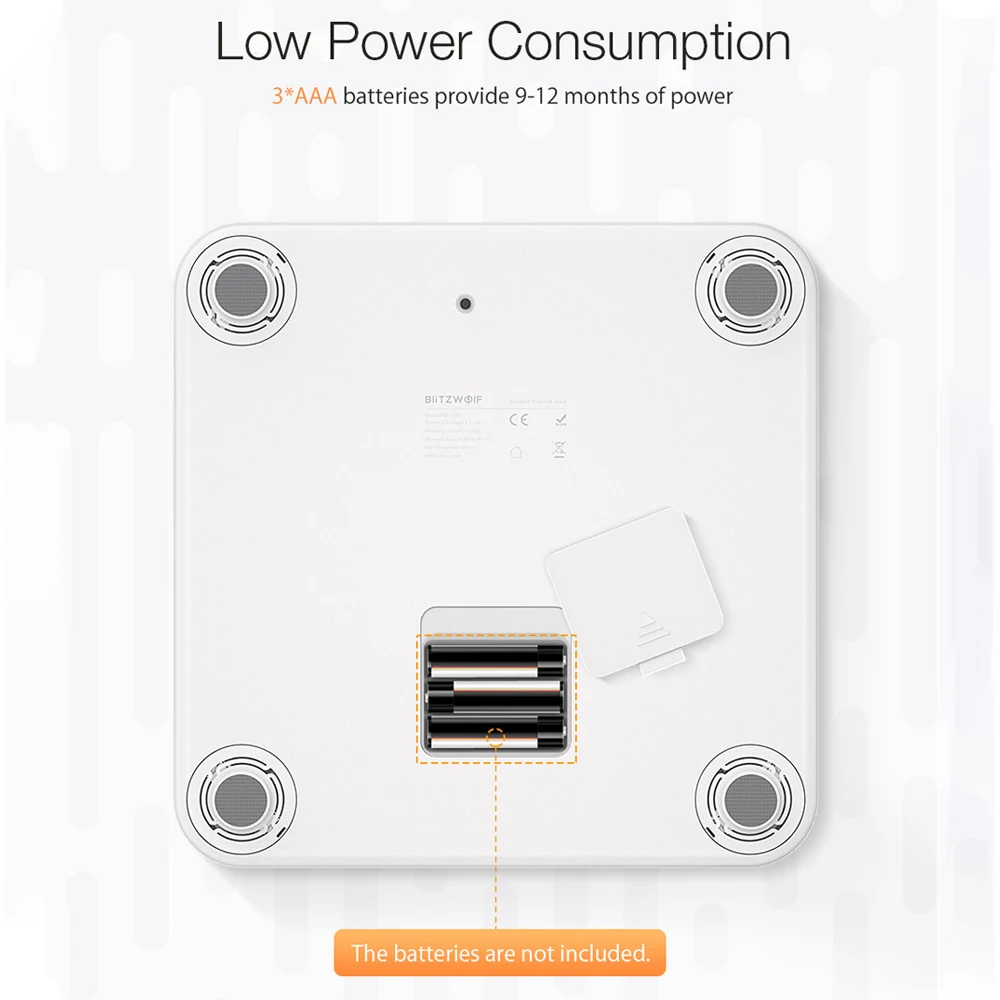BlitzWolf BW-SC1 2,4 ГГц WiFi умные напольные весы приложение дистанционное управление БМИ анализ данных с 13 метриками тела цифровые весы