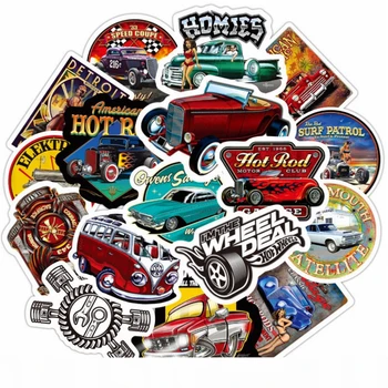 

50Pcs Cartoon Hot Rod Stickers Toy Waterproof Decals For Laptop Snowboard Luggage Fridge Car Bicycle Motorcycle Kids Stickers
