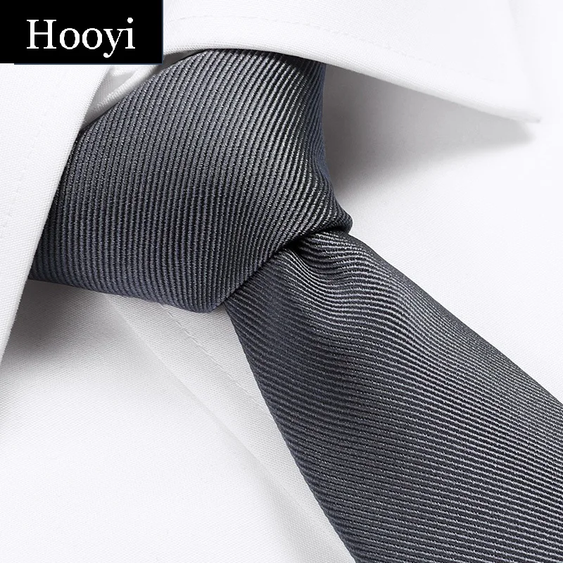Dark grey Тонкие мужские галстуки для мужской галстук твердые тонкие шейные платки - Цвет: Dark grey