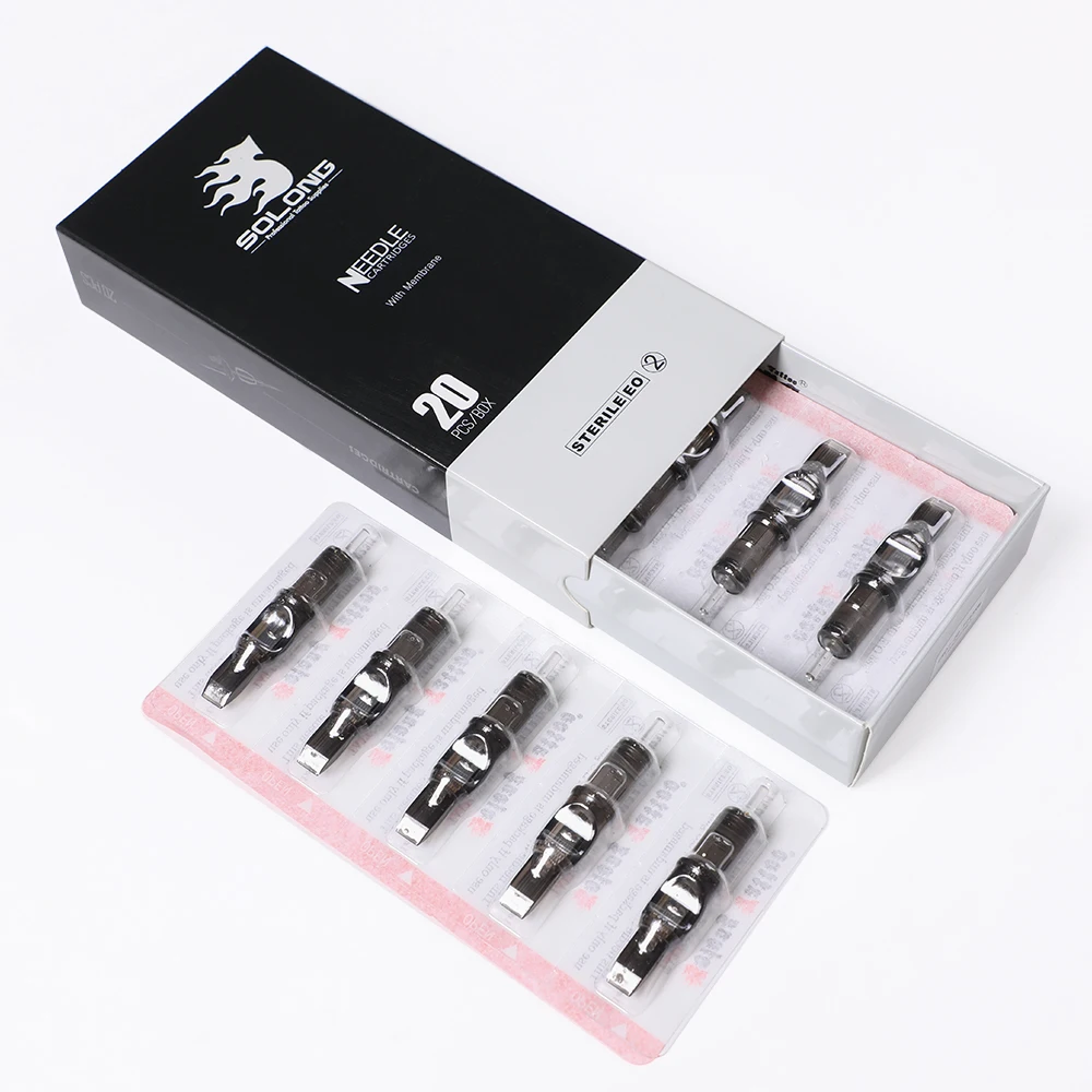 Solong Tattoo 20 Pcs Tattoo Needle Cartridges Disposable Sterile Fit Tattoo Knitting Needles For Rotary Pen EN07-RS