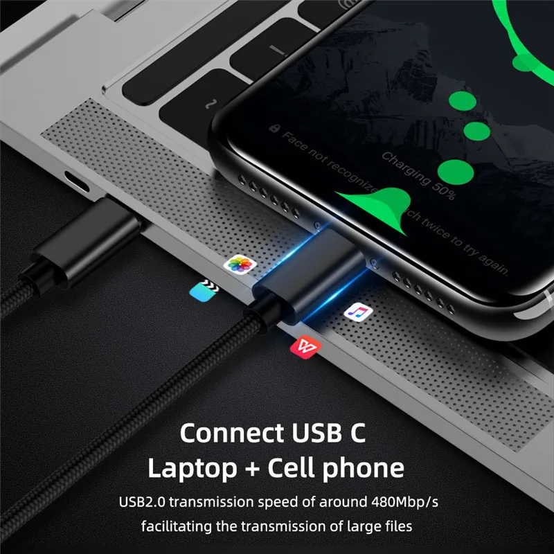 60 Вт USB C к usb type кабель для huawei mate 20 PD QC 4 0 Быстрая зарядка передачи данных Macbook samsung S9