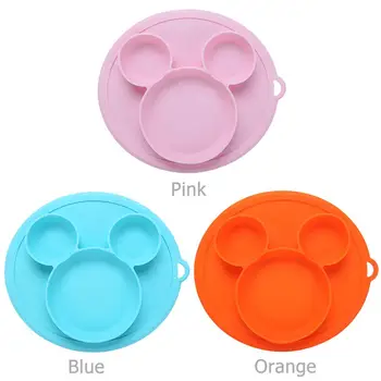 

Silicone Sucker Baby Feeding Plate Spoon Kids Tableware Sets Breakproof Cushion Dish Kids Infant Feeding Bowl Children's Bowl