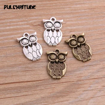 

10PCS 14*20mm New Product Two Color Owl Charms Animal Pendant Jewelry Metal Alloy Jewelry Marking