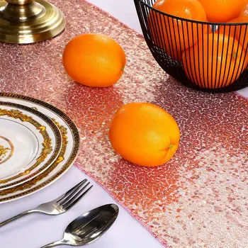 

8 Pieces Sequin Table Runner Glitter Sparkly 12 By 108 Inch for Wedding Engagement Birthday Summer Theme Party Bridal Baby Showe