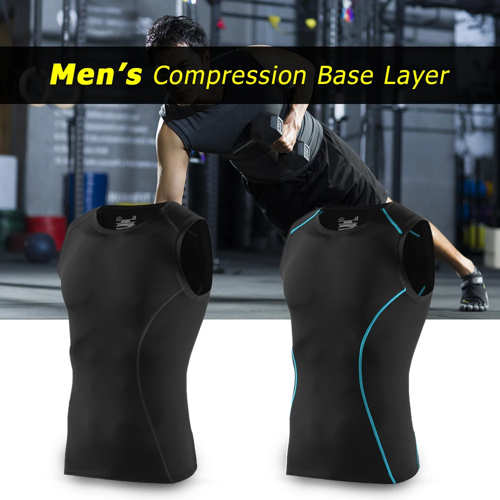 Lixada Для Мужчин's сжатия Облегающая рубашка Топы быстросохнущая без рукавов Футболка Baselayer нательное нижнее белье