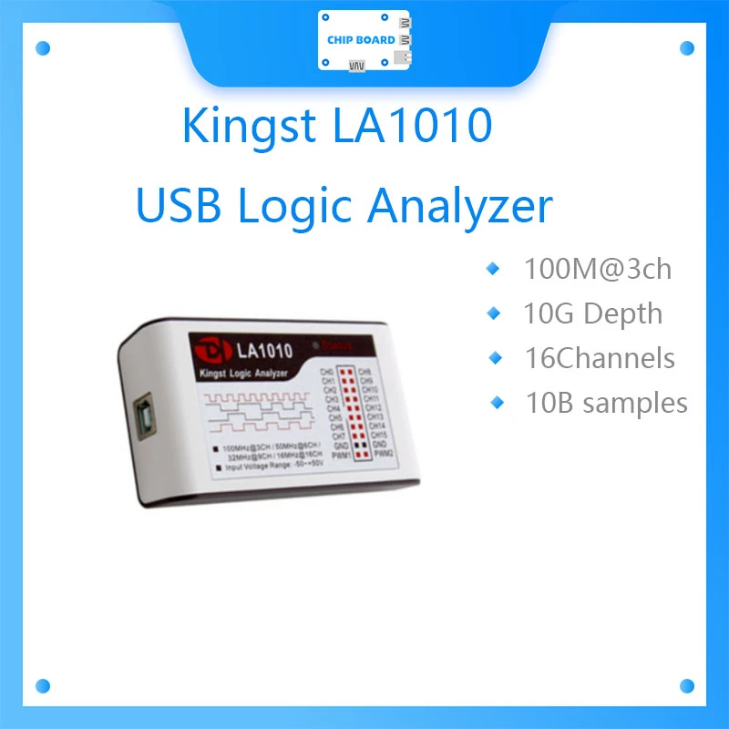 Kingst LA1010 USB Logic Analyzer 100M max sample rate,16Channels,10B