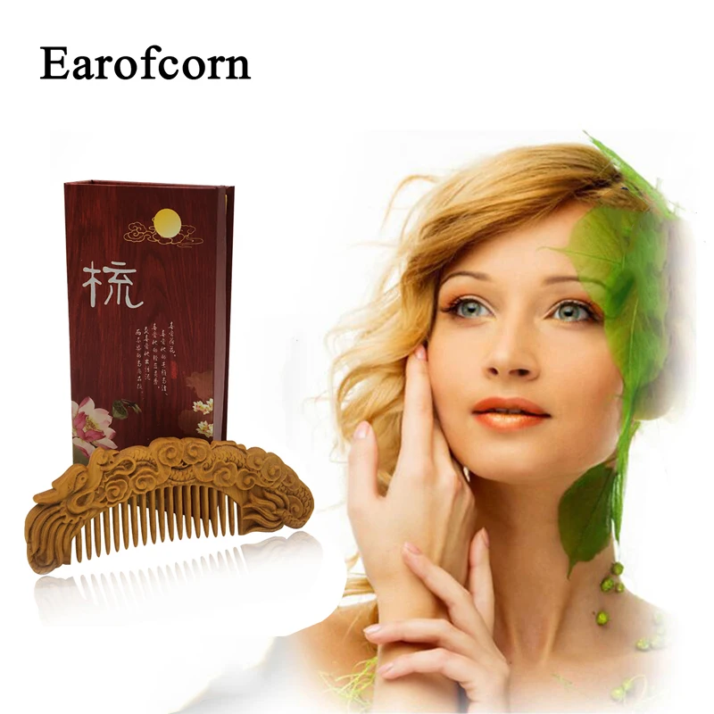 Earofcorn изысканный Мульти Стиль Thuja волосы дерево гребень натуральный резьба антистатические деревянные волосы гребень набор пара-Винтаж Китай Artwo