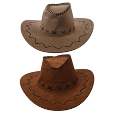 2 шт. ретро унисекс джинсовая дикая западная ковбойская Родео нарядное платье аксессуары шляпы хаки и светильник кофе