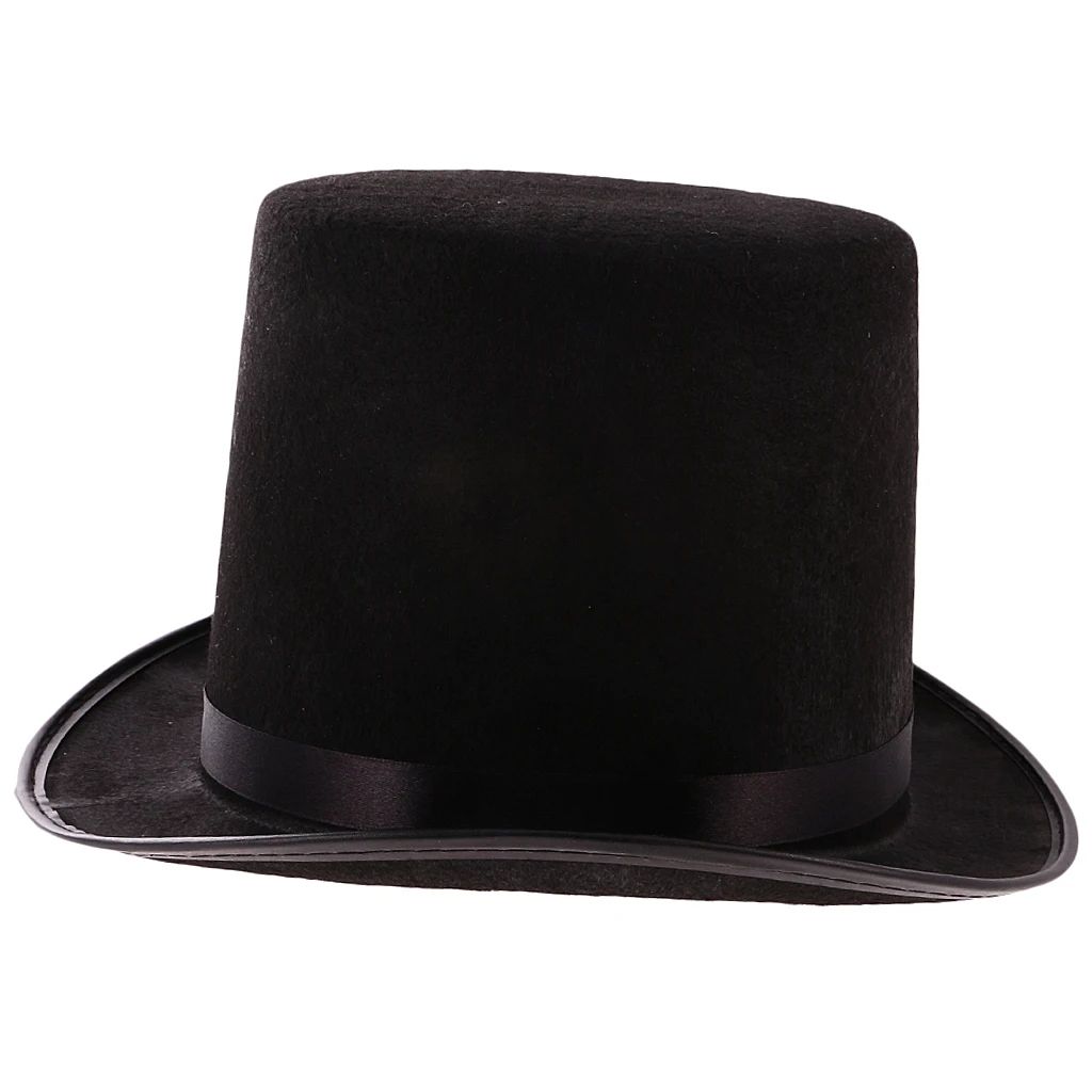 Mens Black Top Hat Victorian Steampunk Formal Tuxedo Topper Master Jazz Hat Mens Black Top Hat Victorian Steampunk Formal Tuxedo Topper Master Jazz Hat