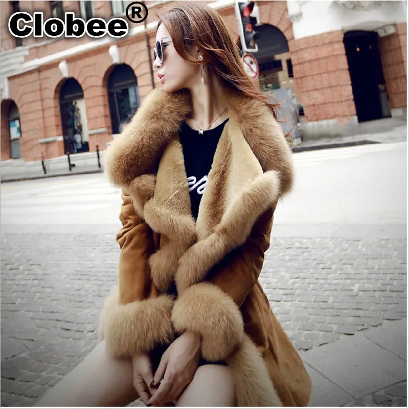 

Artificial Fur For Winter Women 2019 Winter Sheepskin Fur Female-Coat Furry Winter Coats Girl Faux Fur Coat A2038