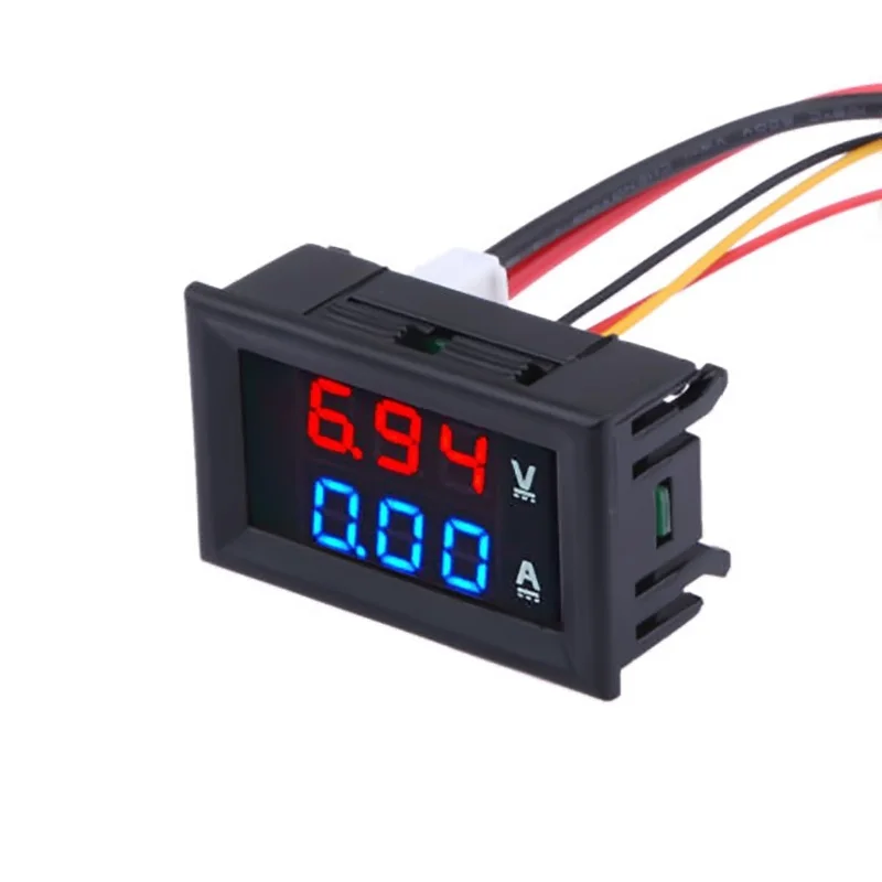 Universal DC 100V 10A Voltmeter Ammeter Red LED Amp Volt Meter Gauge Analog Volt Ammeter Blue Red Dual Displal Car home Tool