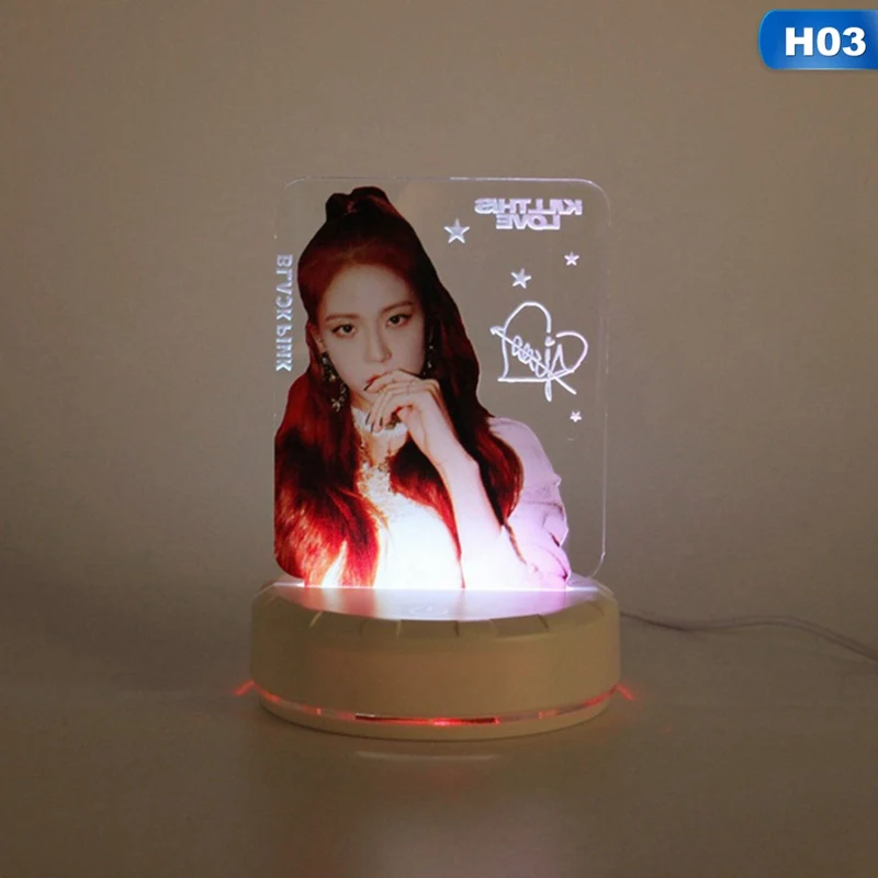 Blackpink членов Красочный светодиодный ночник Kill This Love настольная лампа вентиляторы поддержка подарки Канцелярский набор - Цвет: H03