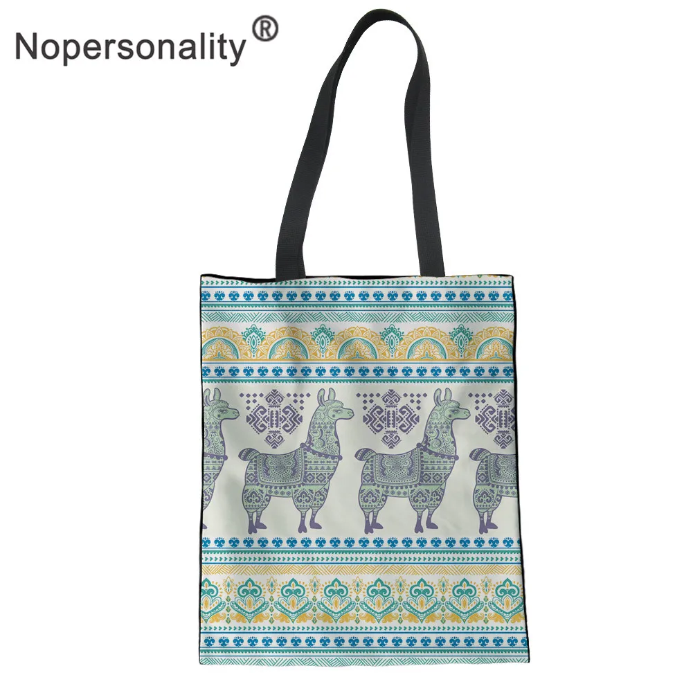 Nopersonality печать прекрасный розовый Альпака Холст Tote хозяйственные сумки для женщин забавные женские большие сумки для девочек сумка на плечо - Цвет: L3494Z22
