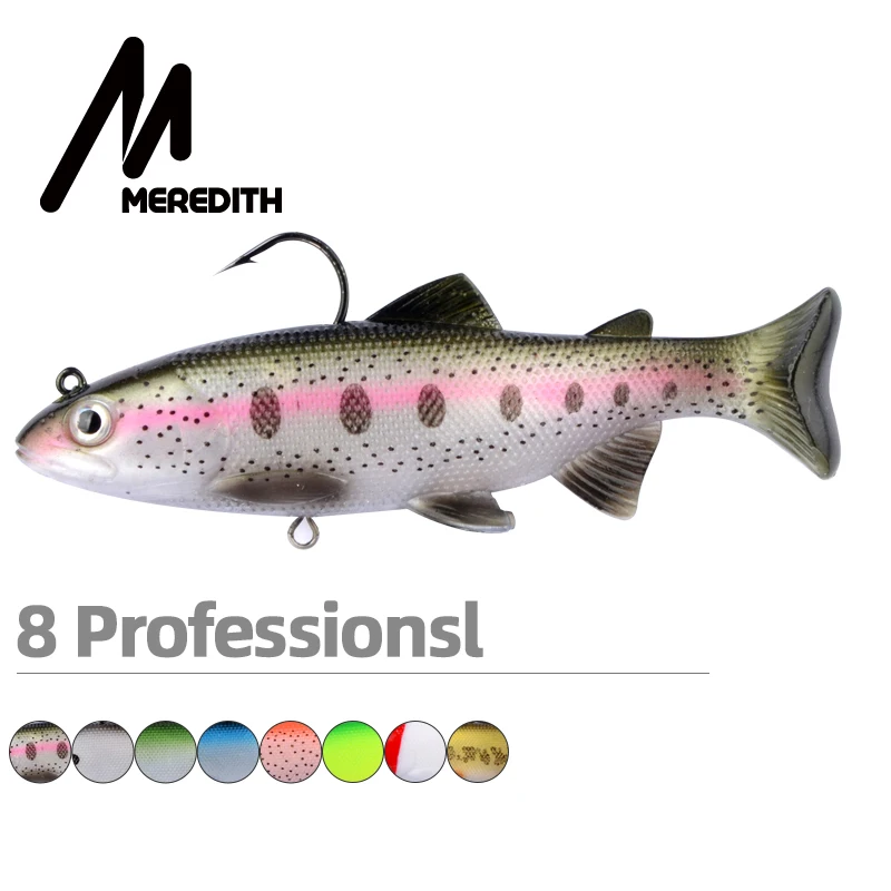 MEREDITH 12 см 15 форель свинцовая головка ПВХ рыболовные приманки для плавания