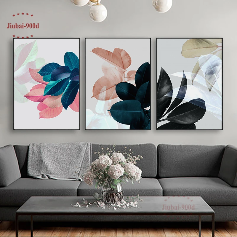 

Nordic Plants Poster Wall Art Print Canvas Painting Colorful Leaves Wall Pictures for Living Room Home Decor Posters and Prints