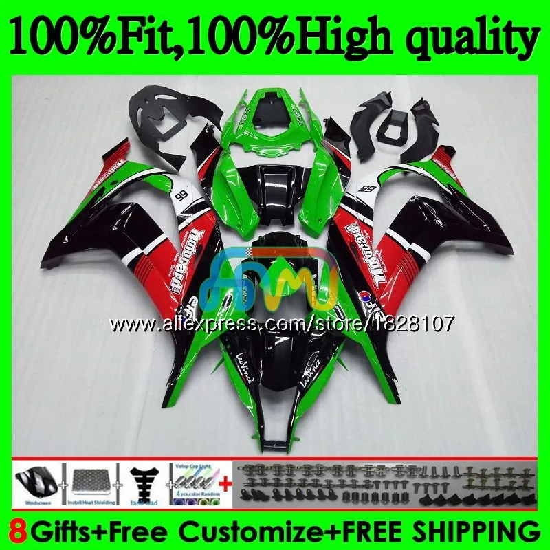 Инъекции для KAWASAKI ZX1000 ZX 10R 1000CC красный зеленый blk 18BS. 25 ZX-10R ZX10R, возрастом 11, 12, 13, 14, 15, 2011 2012 2013 обтекатели