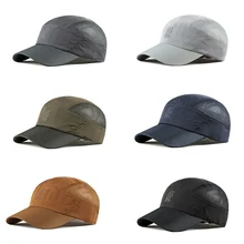 Быстросохнущая Спортивная Кепка для мужчин и женщин, летняя тонкая дышащая шляпа с регулируемой застежкой сзади, Беговая туристическая шляпа