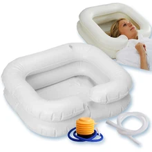 Надувная ванна для мытья волос для инвалидов, портативная раковина для мытья волос, сливная трубка, приспособление для отдыха на кровати