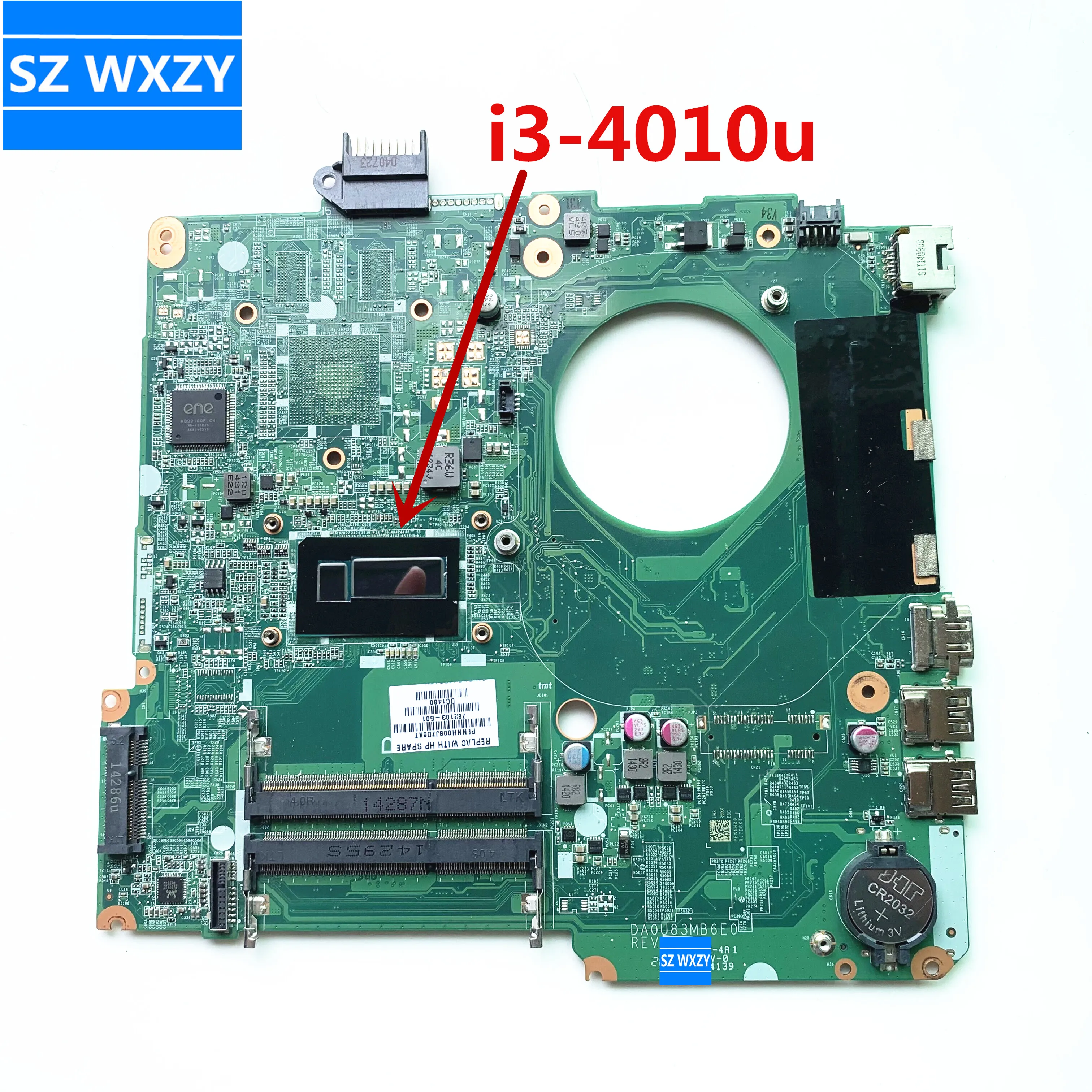 For HP 15-F 15-F010DX Laptop Motherboard DDR3L 782103-501 782103-001 With i3-4010u CPU DA0U83MB6E0 100% Tested Fast Ship | Компьютеры и