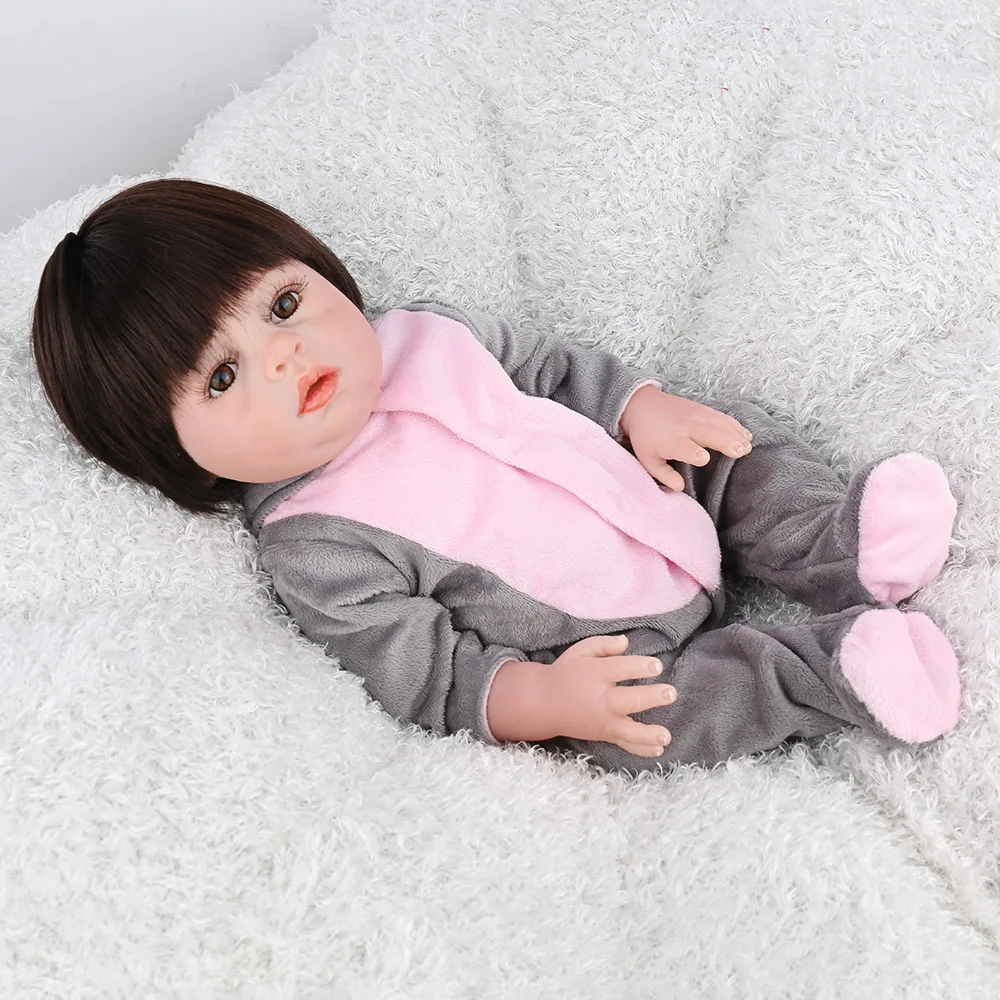 Model Infant Vinyl Figurine Doll Pacify to Sleep with Soft Silcone Reborn Baby Doll GIRL'S K172g1887