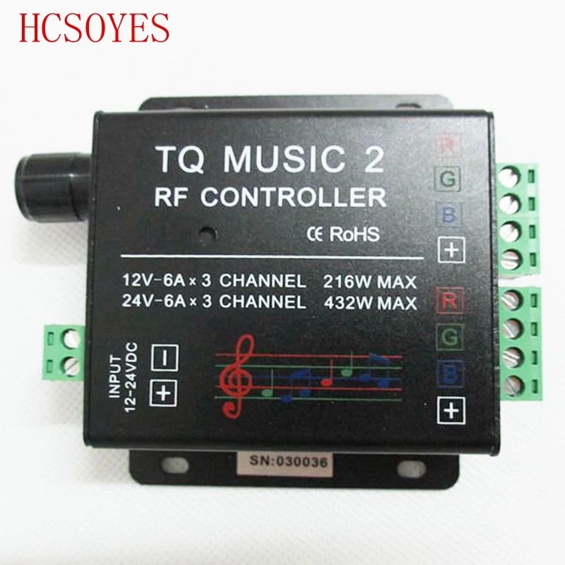 DC12-24V Музыка 2 управление Лер 18A RF дистанционный ЖК RGB полоса интеллектуальная звуковая чувствительность аудио управление для 3528 5050 5630 Led свет
